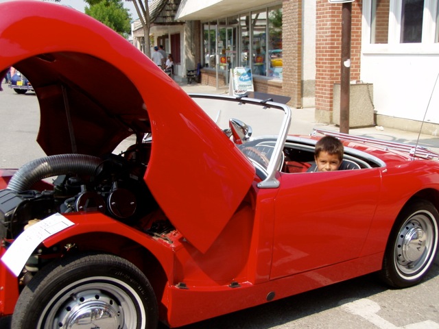 Young Rio in an Austin Healey Sprite